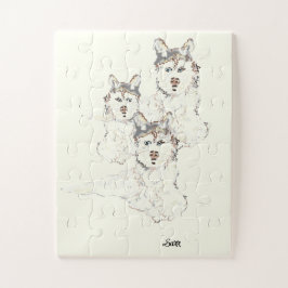Puzzle" Alaska Husky Pussel
