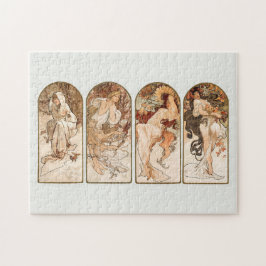 PUZZLE : ALPHONS MUCHA : SEASONERNA PUSSEL