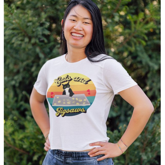 Puzzle älskare och Cat-vänner pussel T Shirt (Skapare uppladdad)