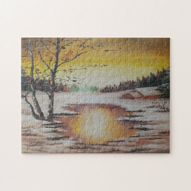 Puzzle Ann Hayes Painting Winter Scene Pussel (Horisontell)