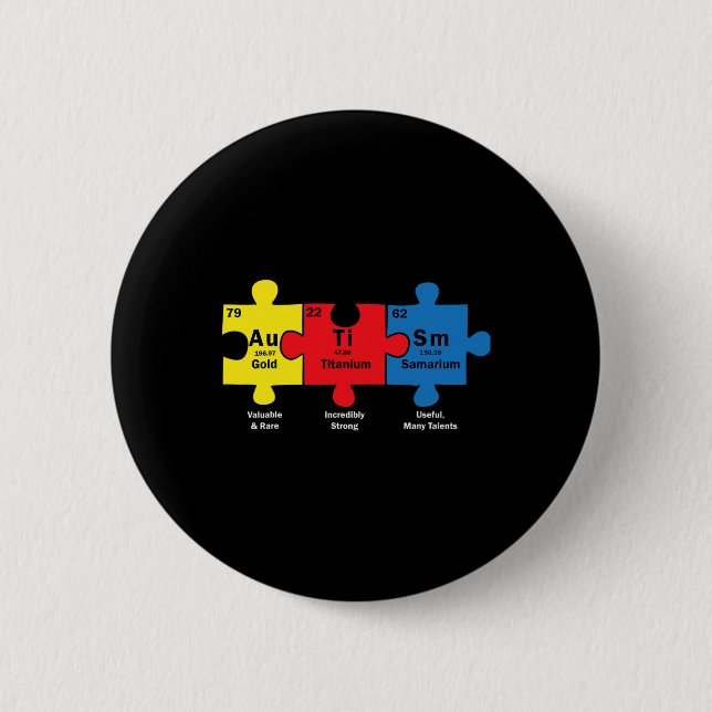 Puzzle Biet Chemical Inslag Coola Autism Awarene Knapp (Framsida)