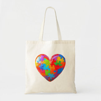 Puzzle Biet Heart Toart Bag Tygkasse