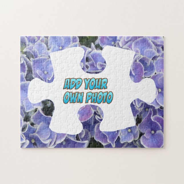 Puzzle Biet Puzzle: Blue Hydrangea, lägg till eget Pussel (Horisontell)