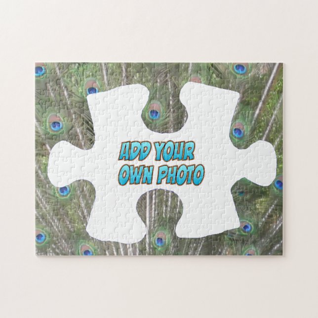 Puzzle Biet Puzzle: Peacock Feathers, lägg till bi Pussel (Horisontell)