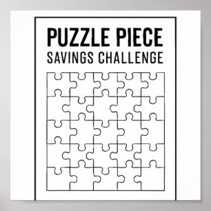 Puzzle Biet Savings Challenge Tracker Poster