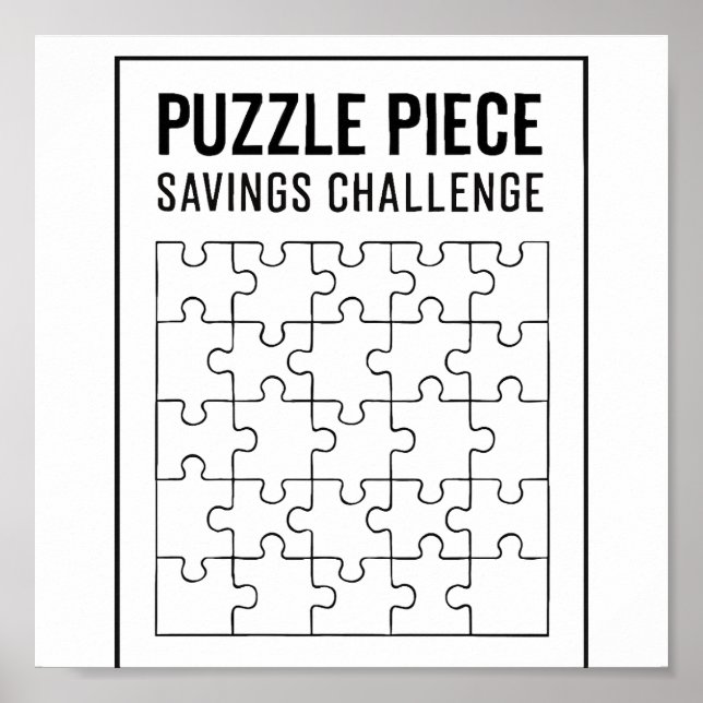 Puzzle Biet Savings Challenge Tracker Poster (Framsidan)