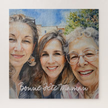 Puzzle carré Souvenir Photo Bonne Fête Maman