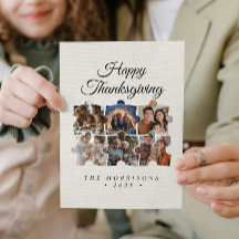 Puzzle Collage 6 Photo Canvas Happy thanksgiving