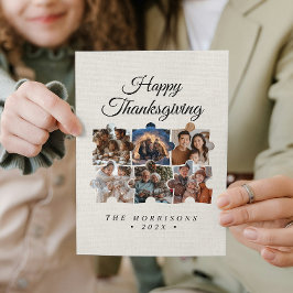 Puzzle Collage 6 Photo Canvas Happy thanksgiving Julkort