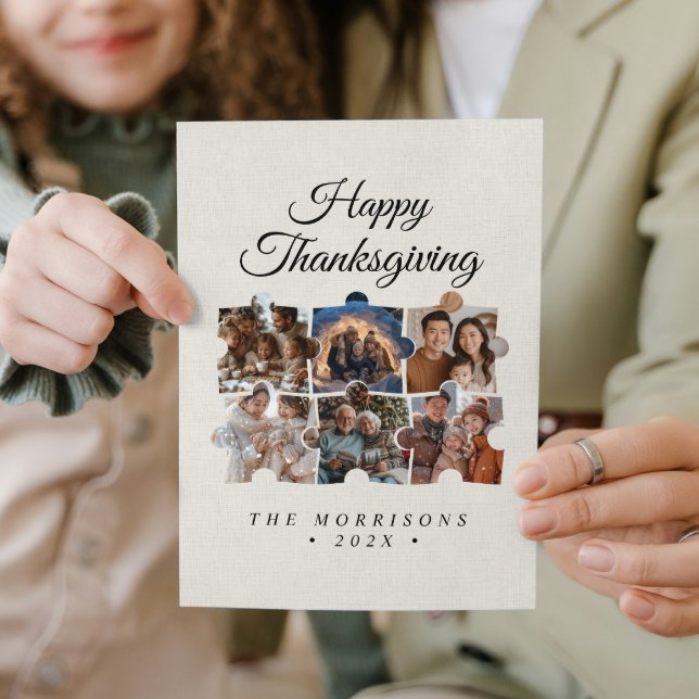 Puzzle Collage 6 Photo Canvas Happy thanksgiving Julkort (Skapare uppladdad)