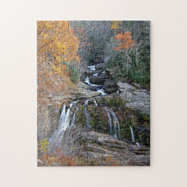 puzzle - Cullasaja Falls på hösten Pussel (Vertikal)
