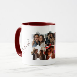 Puzzle Custom Photo Collage and Names Red Mugg