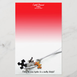 Puzzle Delar Fork Red White Ombre Brevpapper