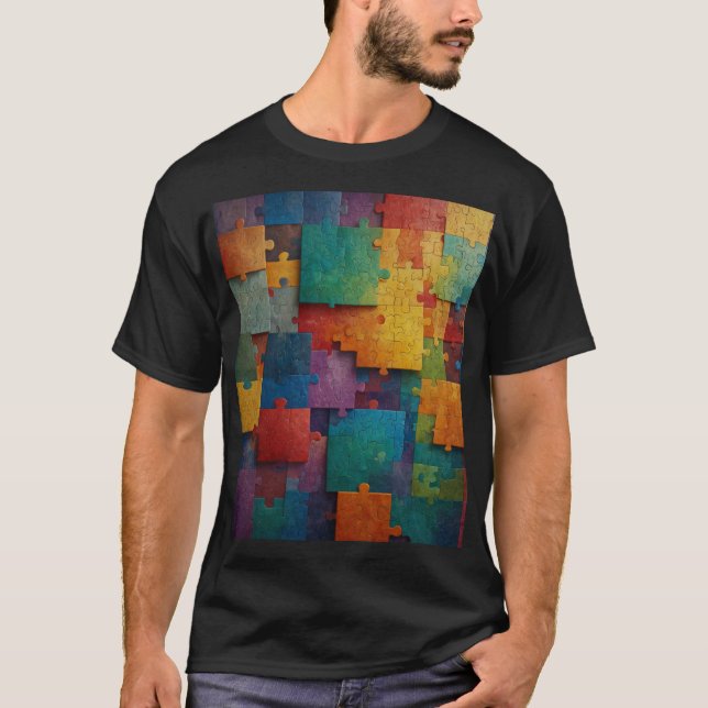 Puzzle Delar of Science T Shirt (Framsida)