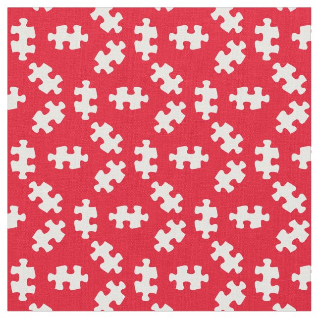 Puzzle Delar Red and White Tyg (Närbild)