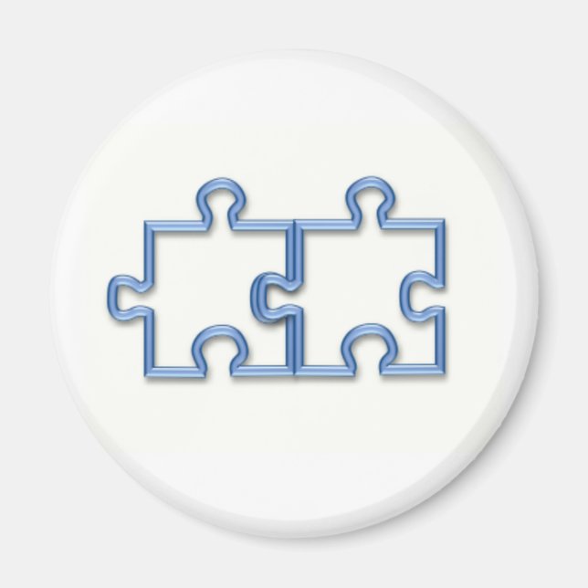 Puzzle Delar Round Magnet (Framsidan)