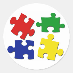 Puzzle Delar Sticker Runt Klistermärke