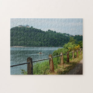 Puzzle Edersee Ufer und Schloß Waldäcket Pussel