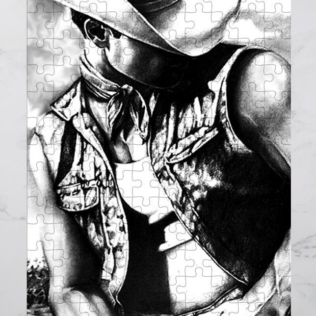 PUZZLE FÖR MANAR 11x14 COWBOY i vacker giftbox Pussel (Lots of fun to assemble on those cold winter nights.)