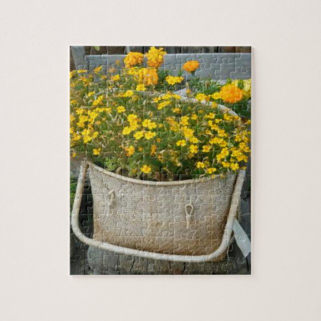 Puzzle. för Yelow blommabasket Pussel (Vertikal)