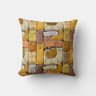 Puzzle Funny Cats House Seamless Kudde