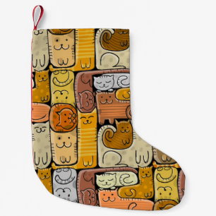 Puzzle Funny Cats House Seamless Liten Julstrumpa