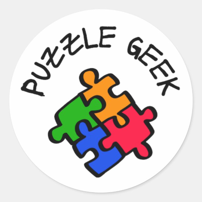 Puzzle Geek Runt Klistermärke (Framsida)
