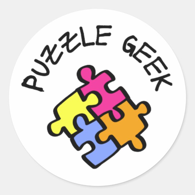 Puzzle Geek Runt Klistermärke (Framsida)