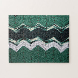 Puzzle - Grönt Ripple Afghan Pussel