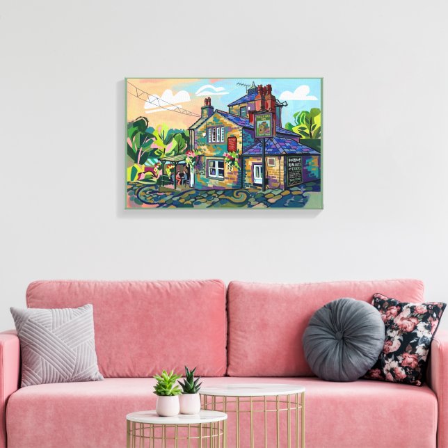 Puzzle Hall Inn, Sowerby Bridge Konsttryck Canvastryck (Insitu (Vardagsrum))