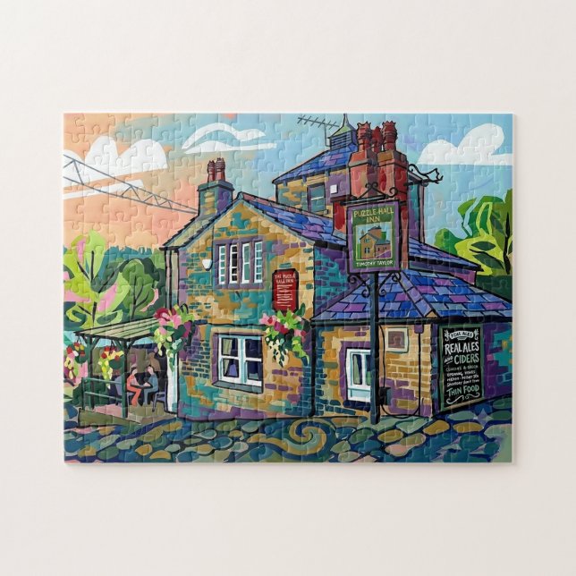 Puzzle Hall Inn, Sowerby Bridge konsttryck Pussel (Horisontell)