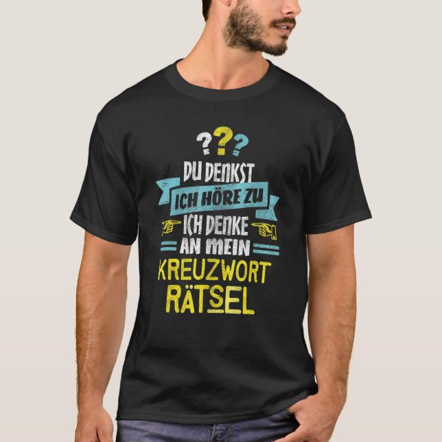 Puzzle I Crossword för Brev Puzzles Nerd T Shirt (Framsida)