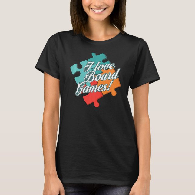 Puzzle Jigszawa I Kärlek Board Games T Shirt (Framsida)