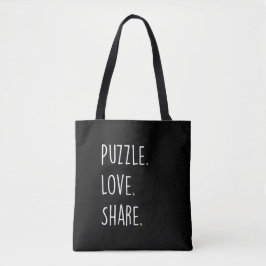Puzzle. Love. Share. Tote Bag Tygkasse