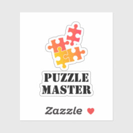 Puzzle Master Jigsaw Lovers Funny Quote Klistermärken