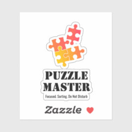 Puzzle Master Jigsaw Lovers Funny Quote Klistermärken