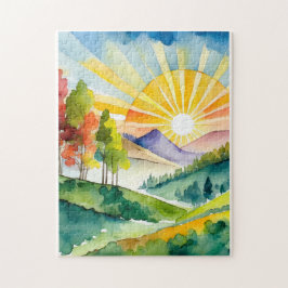 Puzzle: Mountain Majesty at Sunrise Pussel