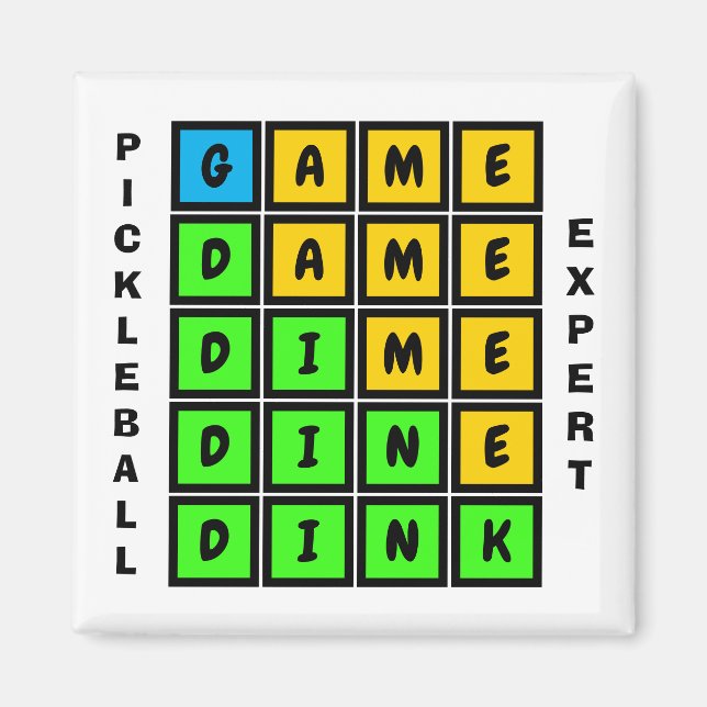 Puzzle ORD GAME DINK Pickleball Magnet (Framsidan)