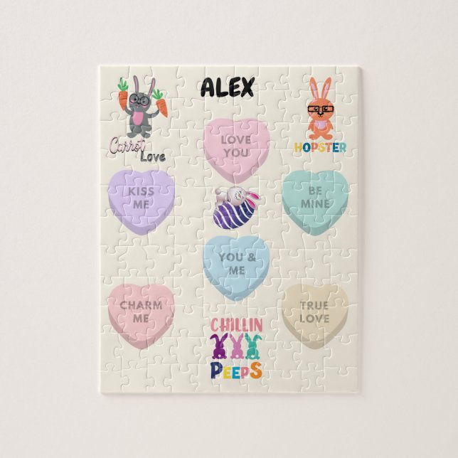 PUZZLE-PERSONLIGEN "CANDY & KANIN" PUSSEL (Vertikal)