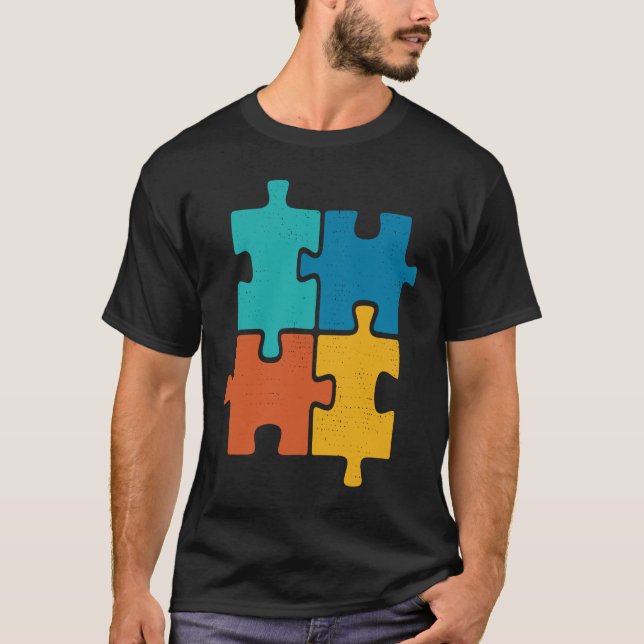 Puzzle Pieces Support For Spreading Autism Awarene T Shirt (Framsida)