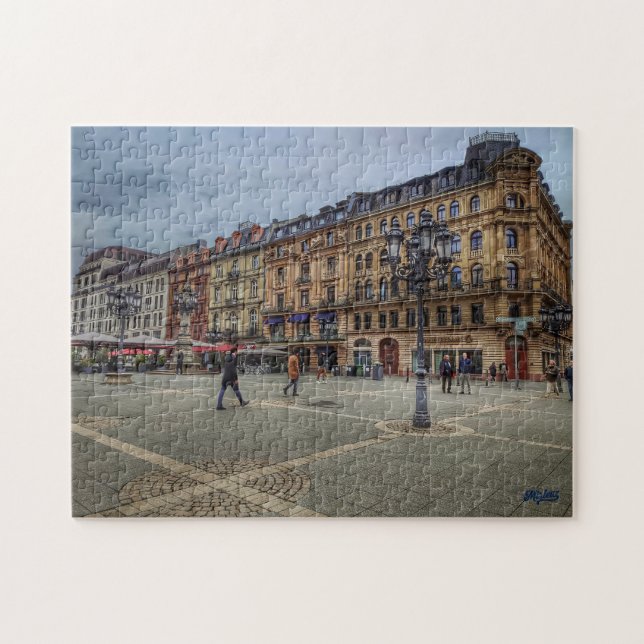 Puzzle “Plaza urbana – Frankfurt clásica” Pussel (Horisontell)