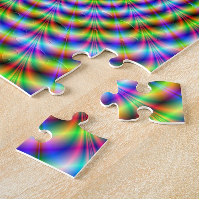 Puzzle Psychedelic Neon Ripples Pussel (Sidan)