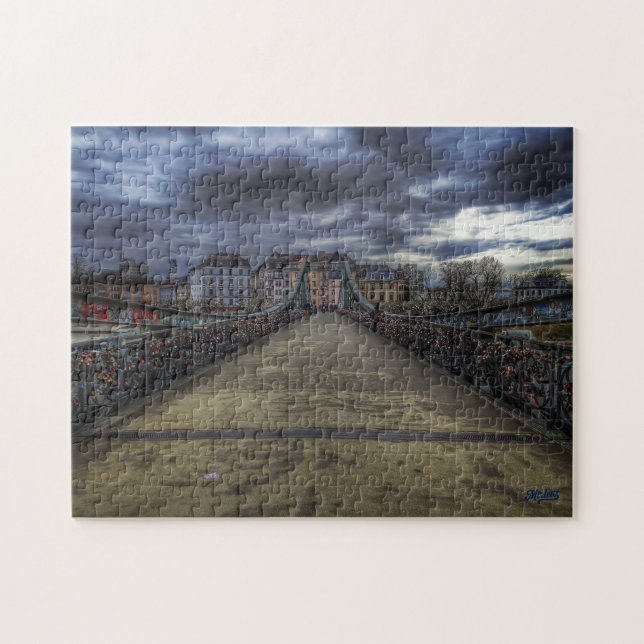 Puzzle “Puente de hierro – Frankfurt” Pussel (Horisontell)