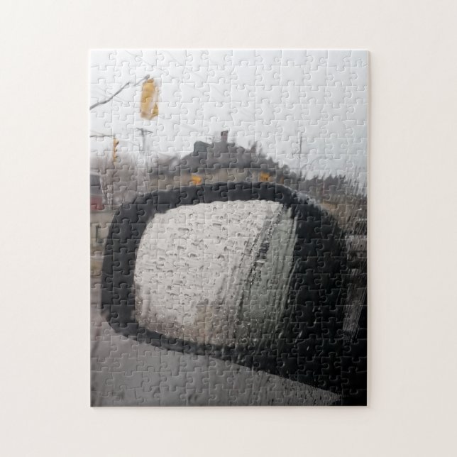 Puzzle - Rainy Rearview Spegel Pussel (Vertikal)