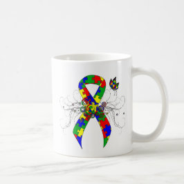 Puzzle Ribbon Butterfly Kaffemugg