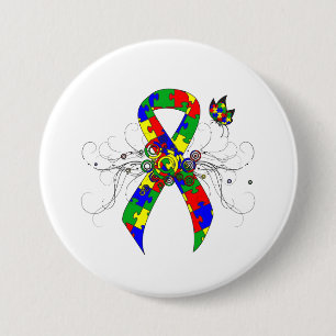 Puzzle Ribbon Butterfly Knapp