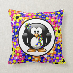 Puzzle Ribbon Penguin Kudde