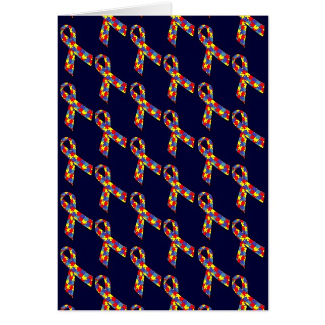 Puzzle Rosett band Hälsningskort (Framsidan)