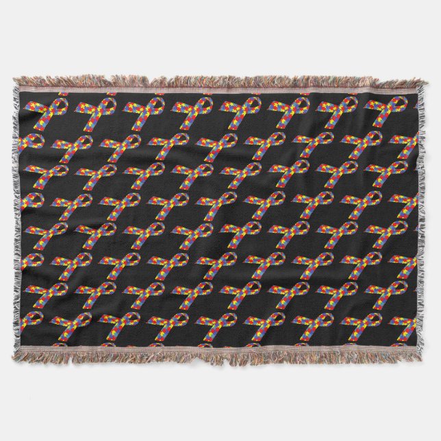 Puzzle Rosett band Tiled Mönster Filt (Framsidan)