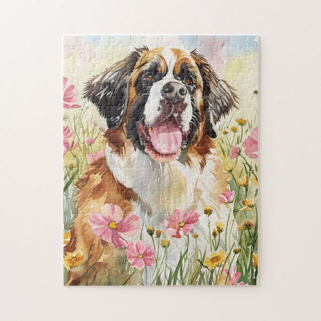 Puzzle – Saint Bernard Dog Puzzle Gift Pussel (Vertikal)